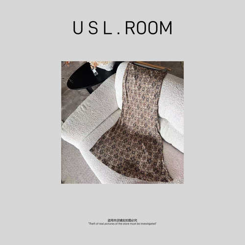 【一诺STUDIO】*古铜花* 人丝底高腰鱼尾显瘦半身裙
