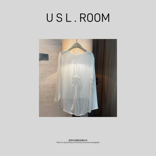 【一诺STUDIO】*絮白* 100人丝简约防晒圆领开叉衬衫