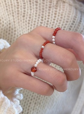 法式baby珠简约百搭高级感戒指女