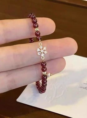 新中式石榴石串珠红玛瑙手链手串