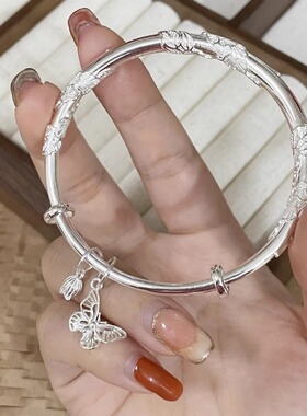 银繁花似锦蝴蝶手镯系列女友礼物