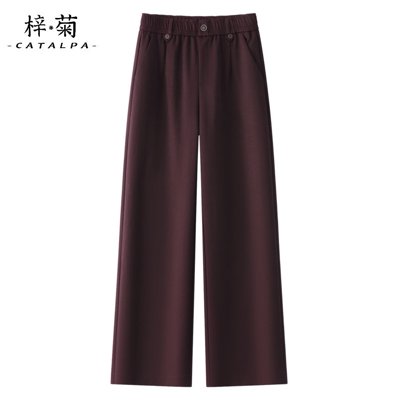 紫色阔腿裤女2025新款秋季高腰显瘦直筒休闲九分裤宽松垂感西装裤