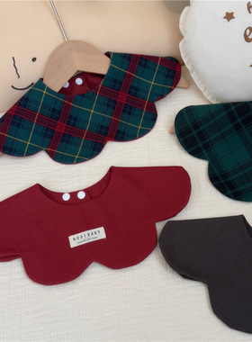 韩国K*y同款围嘴围兜婴幼儿花瓣口水巾双面宝宝围嘴A类纯棉转圈兜