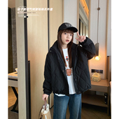 保暖棉服亲子时髦外套 初中生韩版 女大童洋气菱格棉衣2025冬季 新款