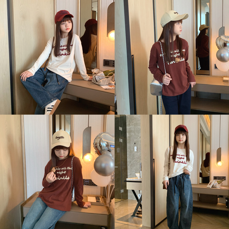 时尚休闲慵懒感磨毛长袖打底衫