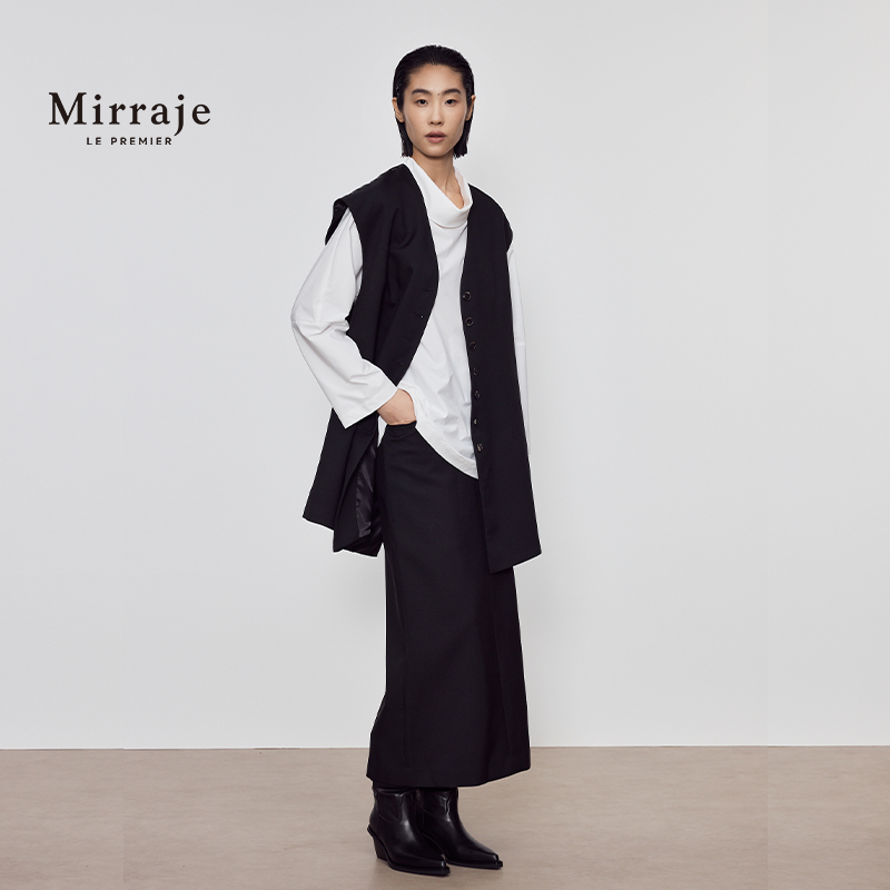 Mirraje西装马甲极简半高领