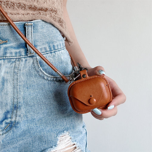 适用华为皮质长挂脖绳耳机套