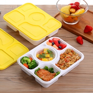 食品级PP分格一次性防盗锁扣餐盒
