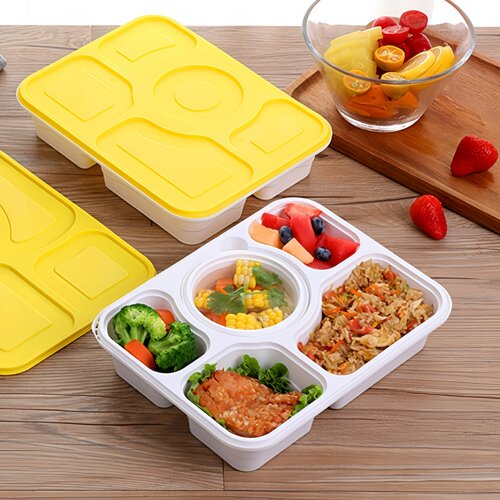 食品级PP分格一次性防盗锁扣餐盒