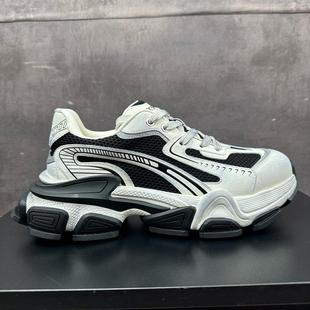 2025春夏男鞋 街拍设计款 复古透气运动休闲鞋 男士 潮 厚底增高老爹鞋