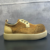 日系牛反绒男鞋 街拍设计款 子 小众款 大头德比鞋 复古厚底脏脏鞋 男士