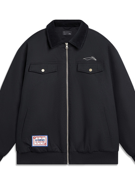 Lining/李宁正品2024新款滑板系列男子宽松短棉服外套AJMU023