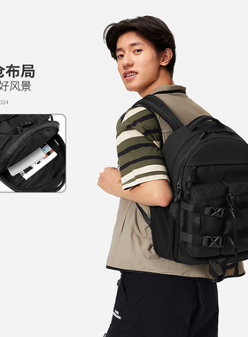 李宁正品运动生活系列男女同款经典舒适稳固防泼水双肩包ABSU159