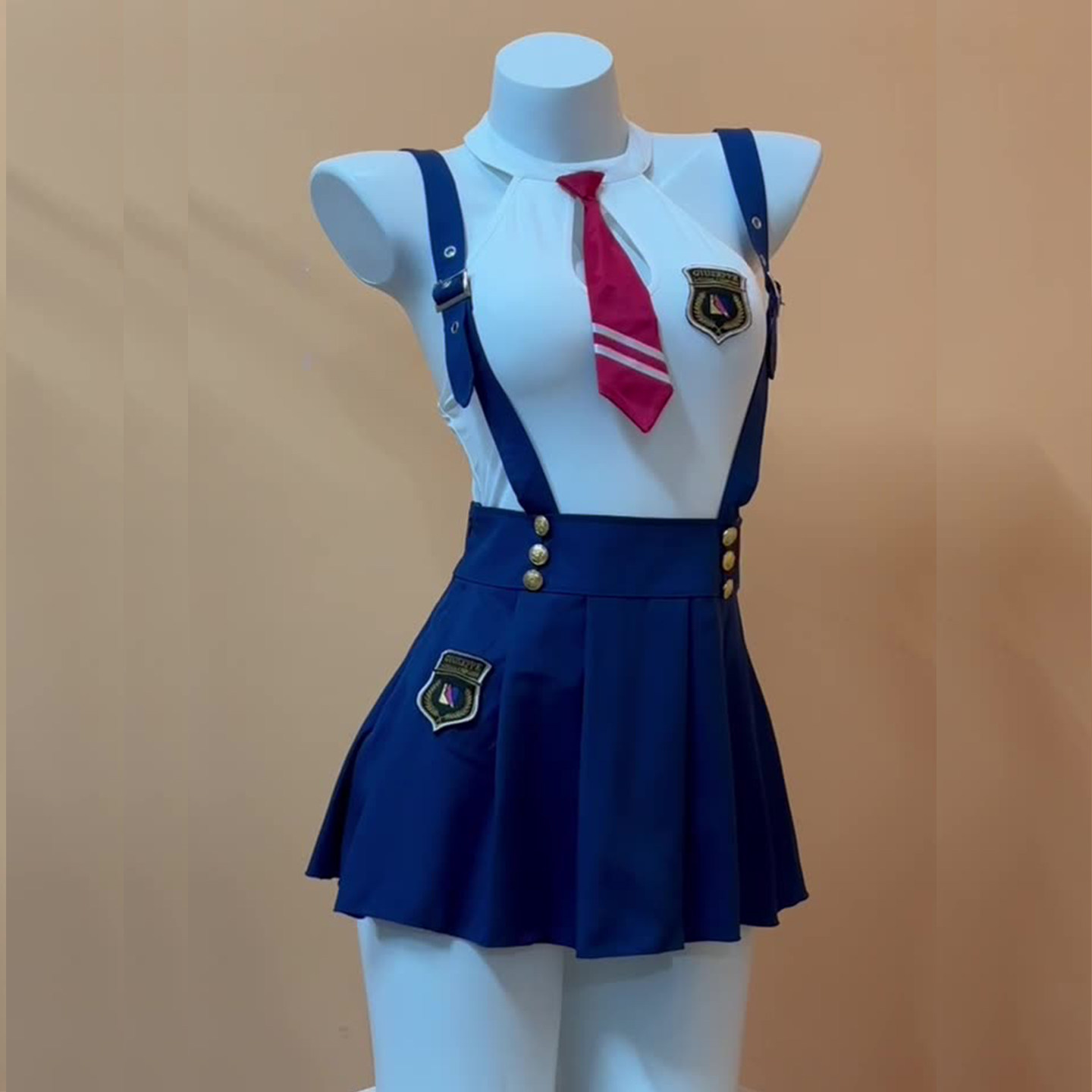 内衣学生装制服学院jk校园吊带背带裙百褶裙cosplay短裙免脱床上