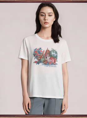 欧之琴尚来夏季断码折扣 莫代尔纯棉显瘦短袖圆领T恤女68611