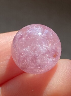 天然水晶包裹体紫碧玺吊坠圆珠DIY碧玺单珠饰品项链13.5mm