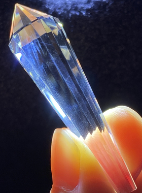 天然水晶原石打磨干净体白水晶蓝针吊坠裸石挂坠一物一图