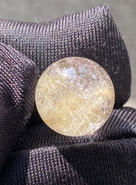 天然水晶发晶花吊坠圆珠DIY发晶幽灵单珠饰品项链11mm一物一图