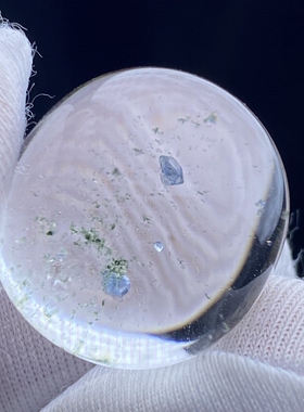 天然水晶包裹体绿幽灵蓝矿吊坠裸石男女款矿石饰品项链一物一图