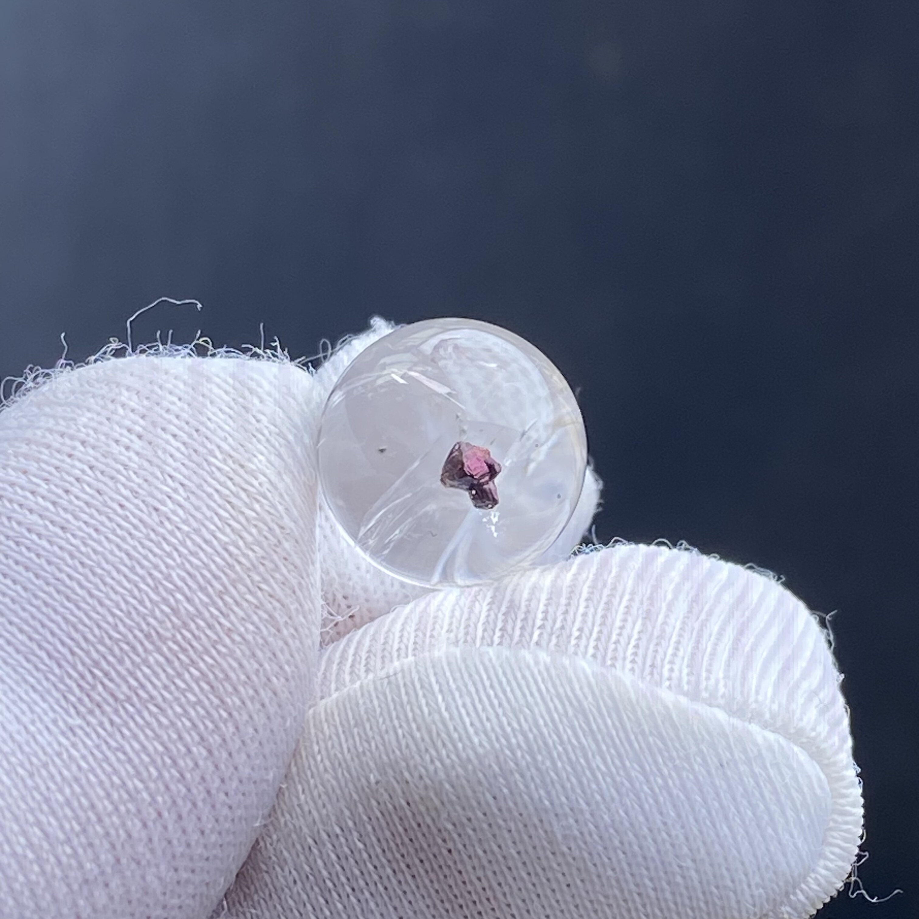 天然水晶包裹体紫铜矿吊坠圆珠DIY水晶单珠饰品项链9.5mm可做戒指