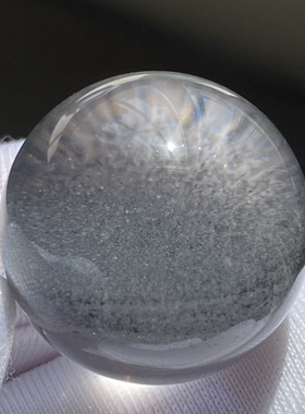 天然水晶蓝幽灵吊坠圆珠DIY幽灵单珠饰品项链19.5mm一物一图