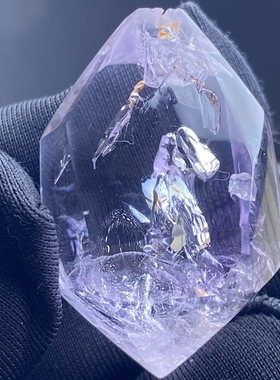 天然紫水晶水胆随形吊坠男女款水胆项链饰品 一物一图