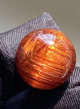 天然水晶顺发晶吊坠圆珠DIY铜条发单珠饰品项链铜发晶15mm