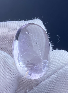 天然水晶淡紫水晶水胆吊坠裸石蛋面DIY水胆饰品项链可做戒指