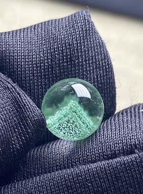 天然水晶青幽灵银山金字塔吊坠圆珠DIY幽灵单珠饰品可做戒指8mm