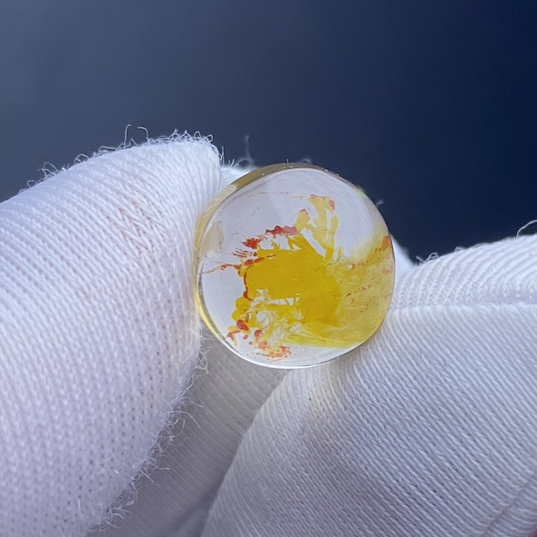 天然水晶黄胶花吊坠裸石蛋面DIY水晶饰品项链可做戒指一物一图