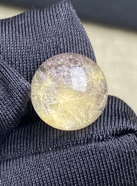 天然水晶发晶花幽灵吊坠圆珠DIY发晶单珠饰品项链11mm一物一图