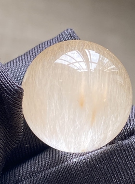 天然水晶顺发兔毛吊坠圆珠DIY兔毛水晶单珠饰品项链17mm一物一图