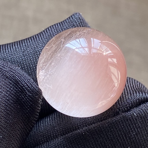 天然水晶顺发粉兔毛吊坠圆珠DIY水晶单珠饰品项链16.5mm一物一图