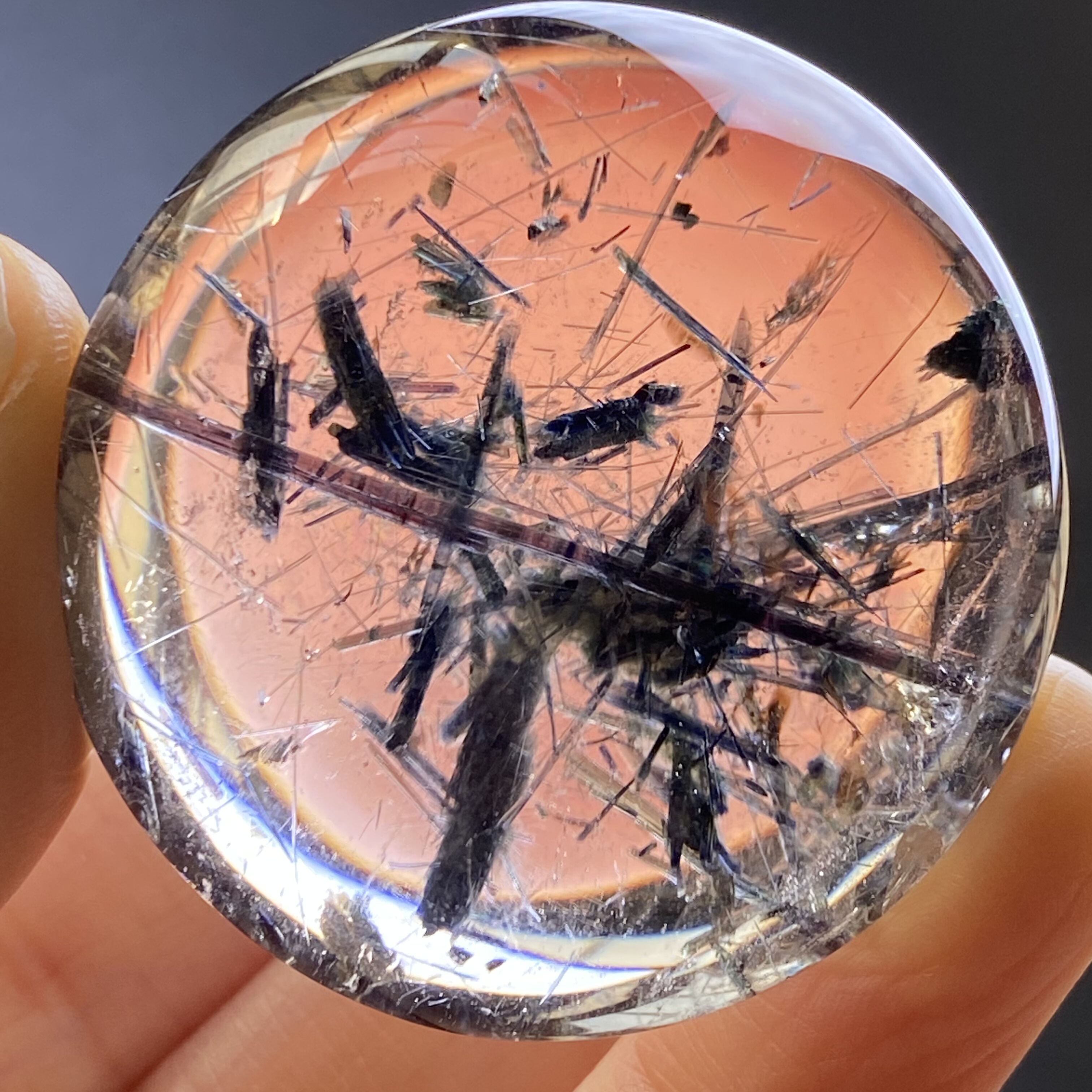 天然水晶包裹体双色蓝碧玺吊坠裸石男女款紫碧玺项链挂坠一物一图