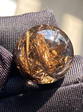 天然水晶网状发吊坠圆珠DIY发晶单珠饰品项链15mm一物一图