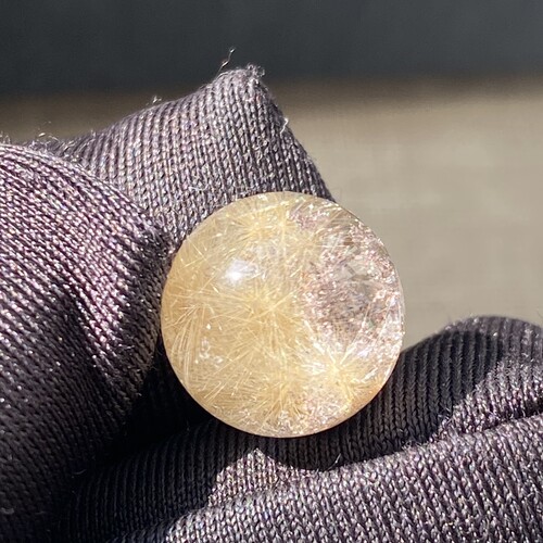 天然水晶发晶花吊坠圆珠DIY水晶单珠饰品可做戒指11mm一物一图