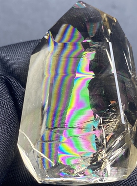 天然茶水晶彩虹随形吊坠男女款七彩水晶饰品项链 一物一图
