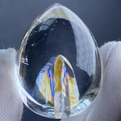 天然水晶包裹体七彩胶花吊坠裸石男女款 水晶项链挂坠项链一物一图