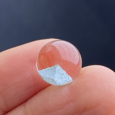 天然水晶星光绿幽灵银山吊坠圆珠DIY水晶单珠饰品可做戒指11mm