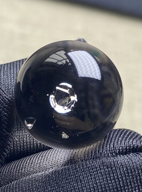 天然水晶包裹体七彩矿石吊坠圆珠DIY水晶单珠饰品项链16mm