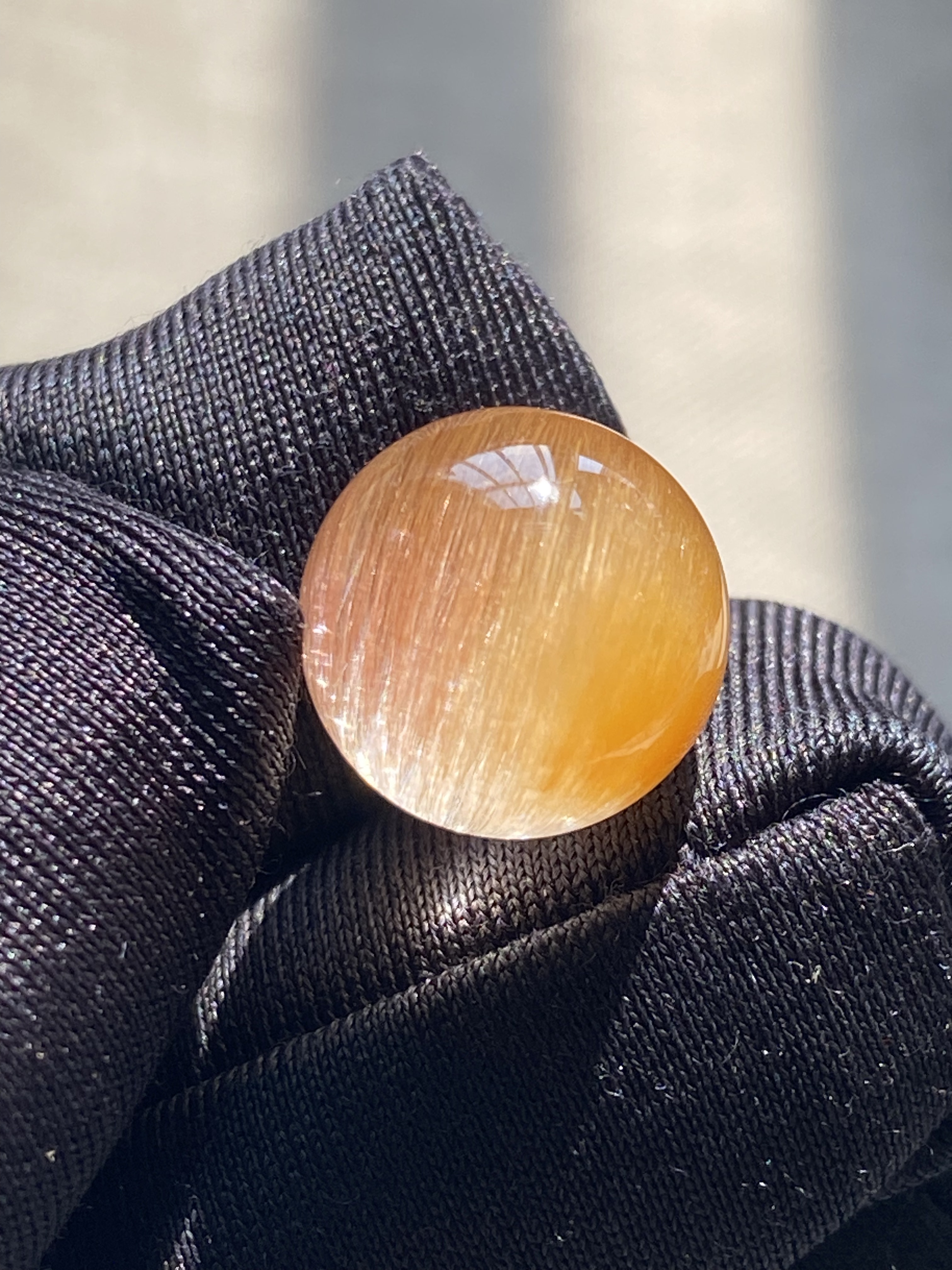 天然水晶顺发黄兔毛吊坠圆珠DIY水晶单珠饰品项链11.5mm一物一图