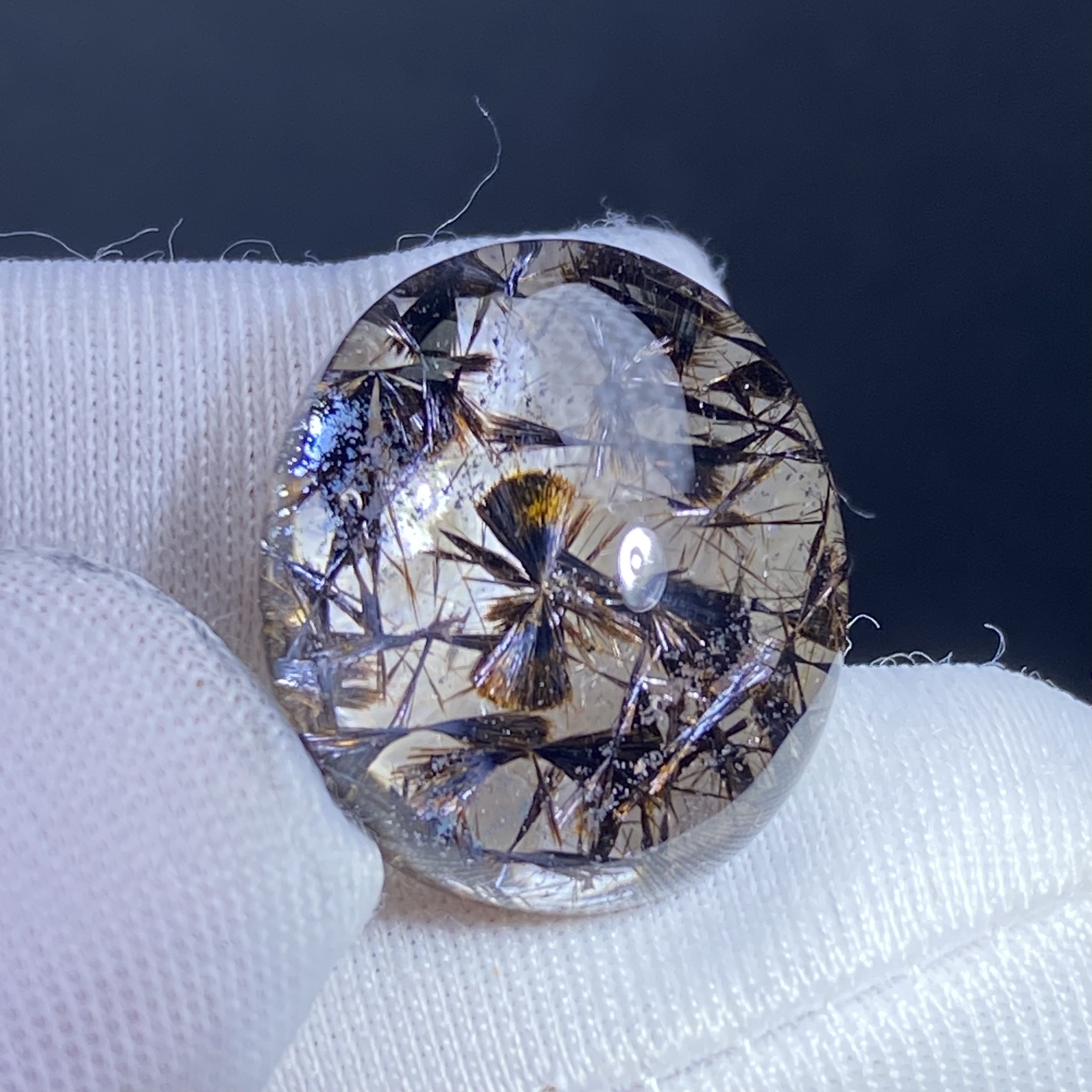 天然水晶包裹体铁矿花吊坠裸石蛋面DIY水晶饰品项链一物一图