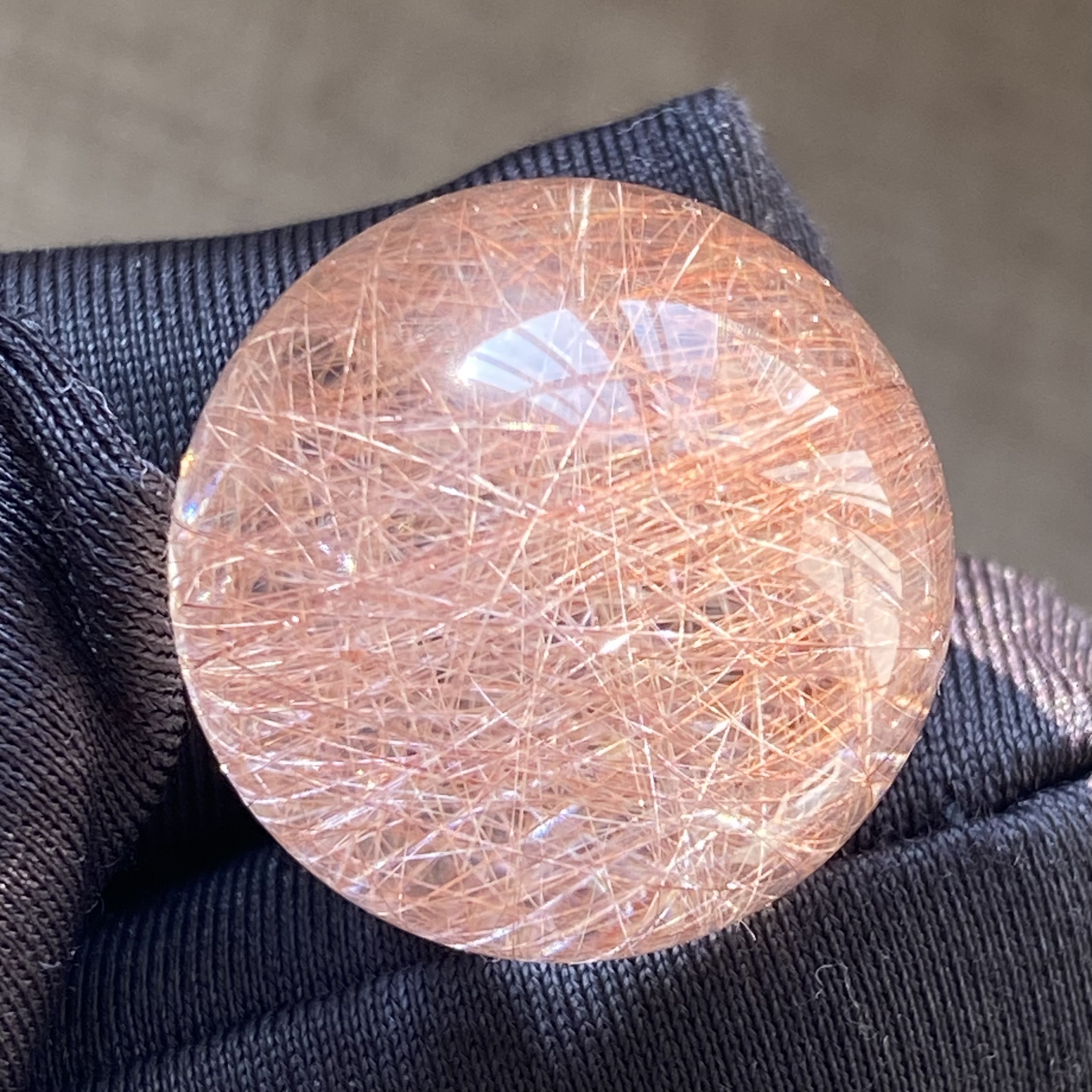 天然水晶发晶吊坠圆珠DIY水晶单珠饰品项链20mm一物一图