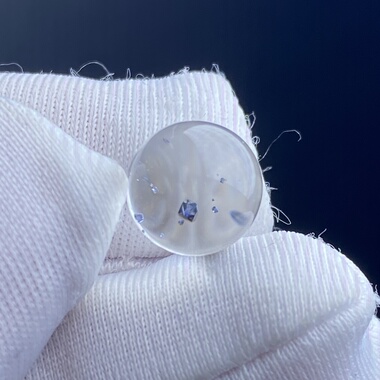 天然水晶包裹体蓝矿吊坠圆珠DIY水晶单珠饰品项链8.5mm可做戒指