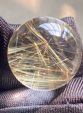 天然水晶发晶花吊坠圆珠DIY发晶单珠饰品项链15.5mm一物一图