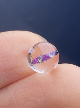 天然水晶包裹体紫铜矿吊坠圆珠DIY铜矿单珠饰品可做戒指7.5mm