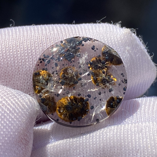 天然水晶包裹体针铁矿花吊坠裸石男女款水晶挂坠饰品一物一图