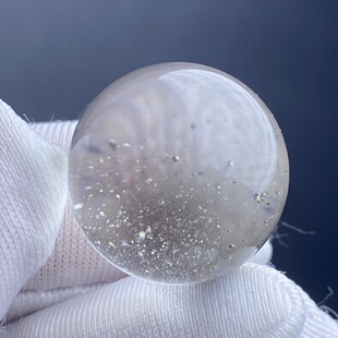 天然水晶黄铜矿吊坠圆珠DIY水晶单珠饰品项链17mm一物一图