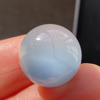 天然水晶蓝兔毛吊坠圆珠DIY水晶单珠饰品项链15mm一物一图