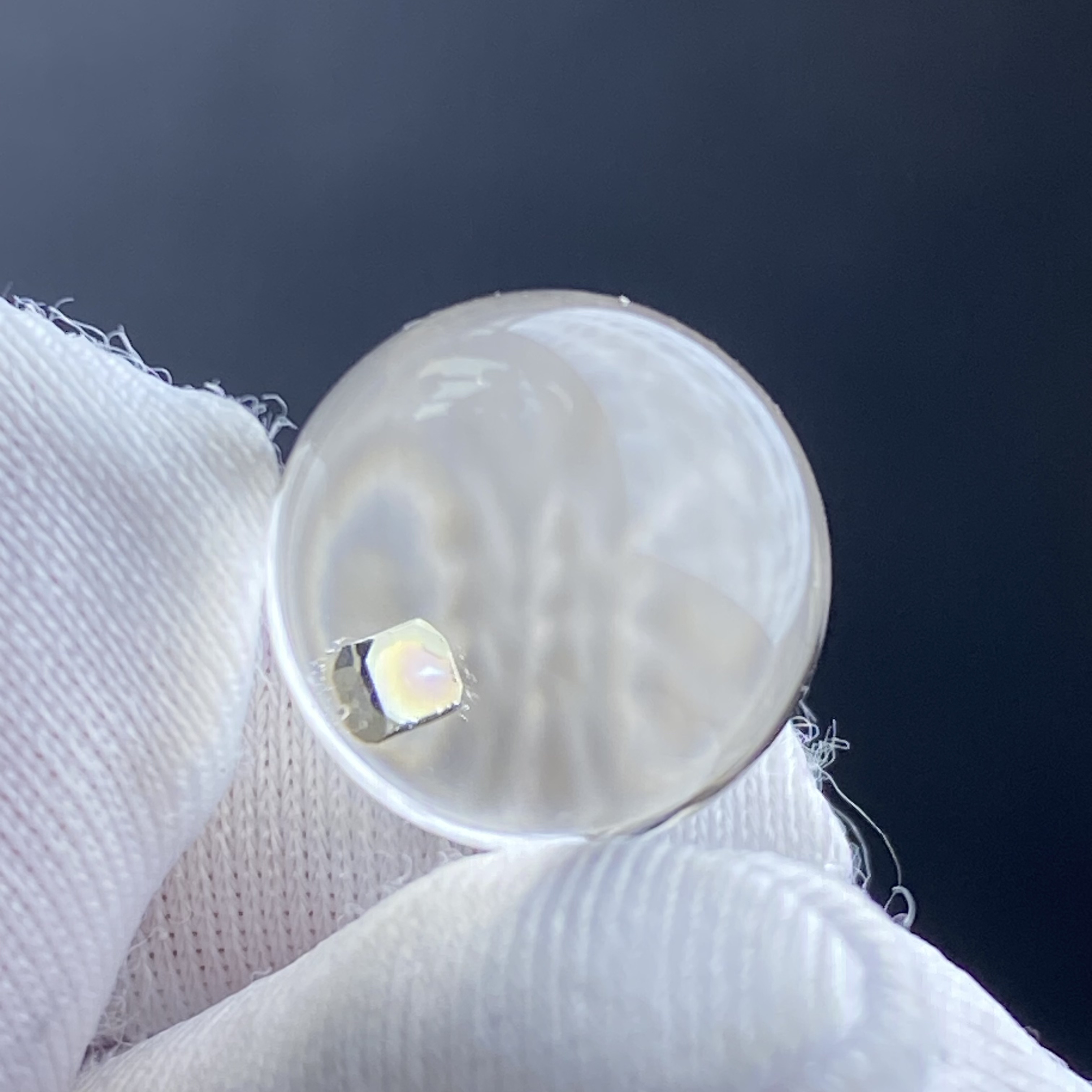 天然水晶包裹体黄铜矿吊坠圆珠DIY水晶单珠饰品项链12mm一物一图